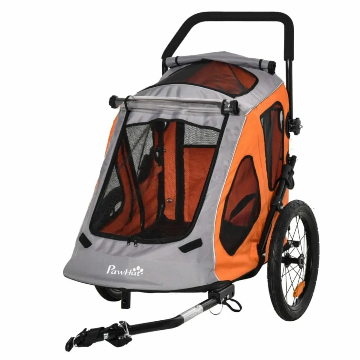 2-IN-1 Dog Bike Trailer Pet Carrier Stroller Refle - Image 1