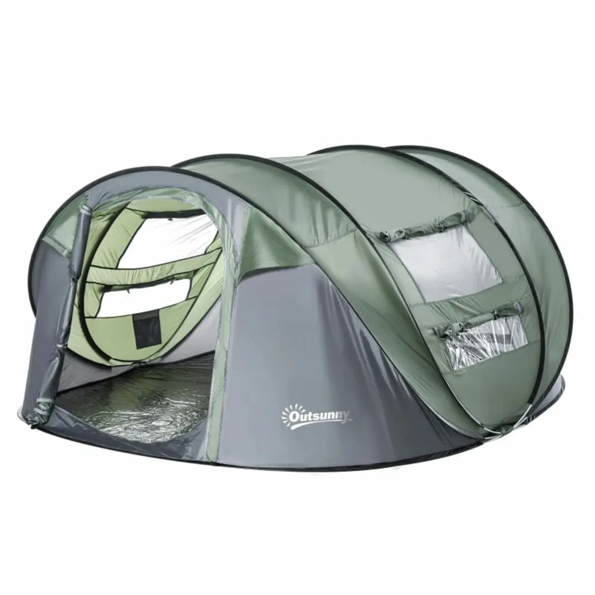 4-5 Person Pop-up Camping Tent Family Tent w/ 2 Me - Image 1