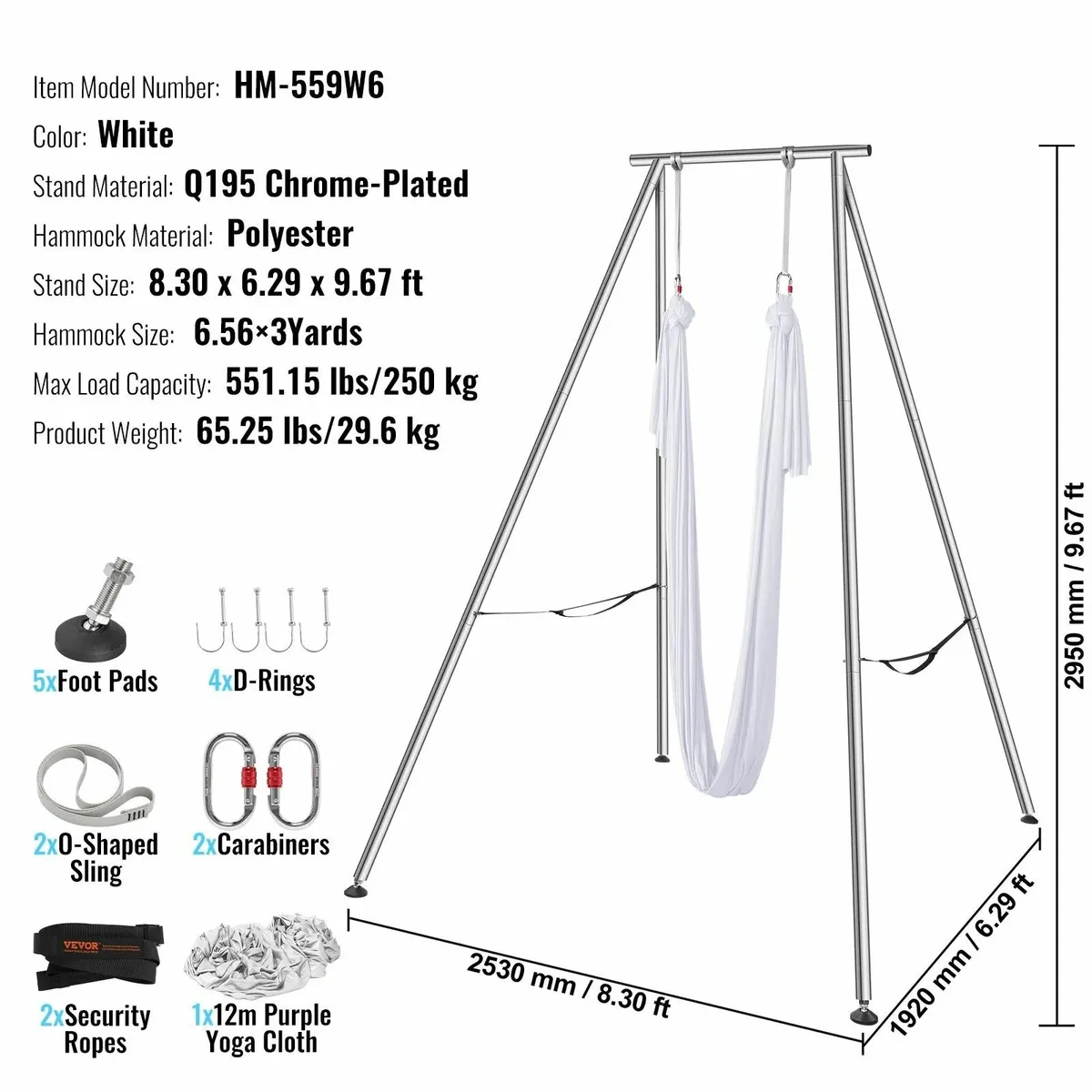 Aerial Yoga Frame & Yoga Hammock, 9.67 ft Height P - Image 2