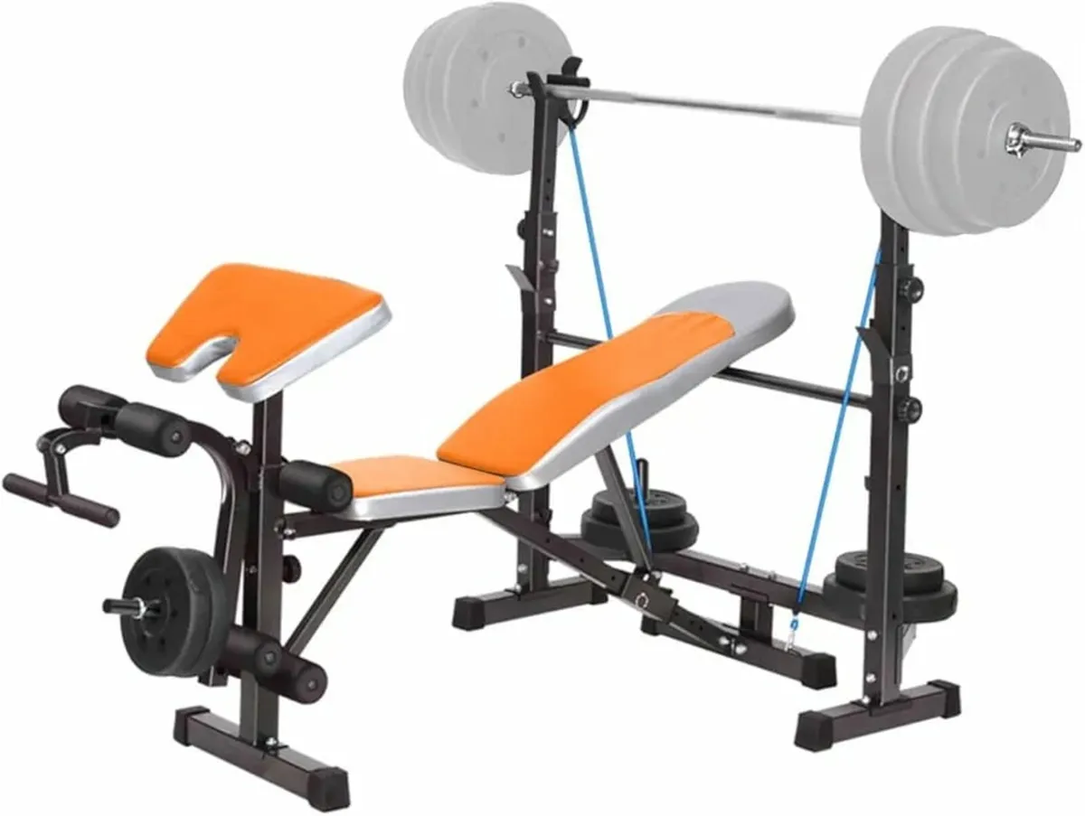 Weight Bench with Squat Rack, Adjustable Olympic W - Image 1