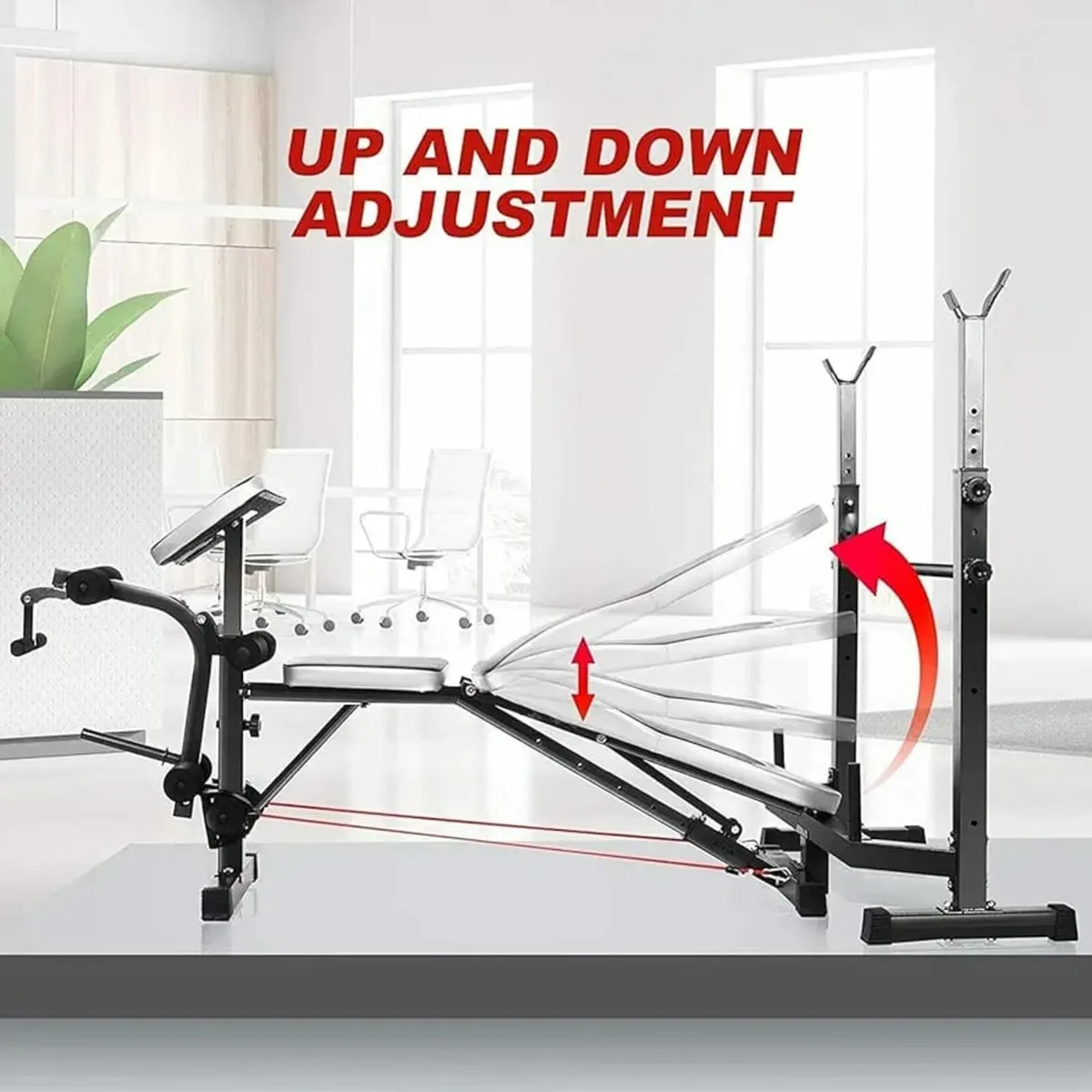 Weight Bench with Squat Rack, Adjustable Olympic W - Image 4