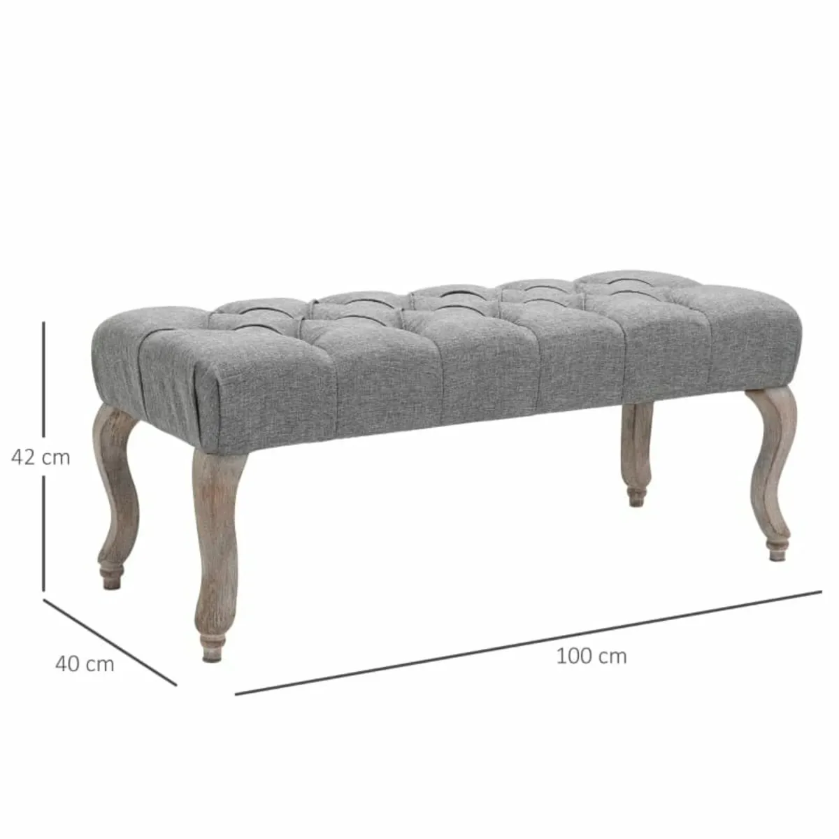 Tufted Upholstered Accent Bench Window Seat Bed En - Image 2