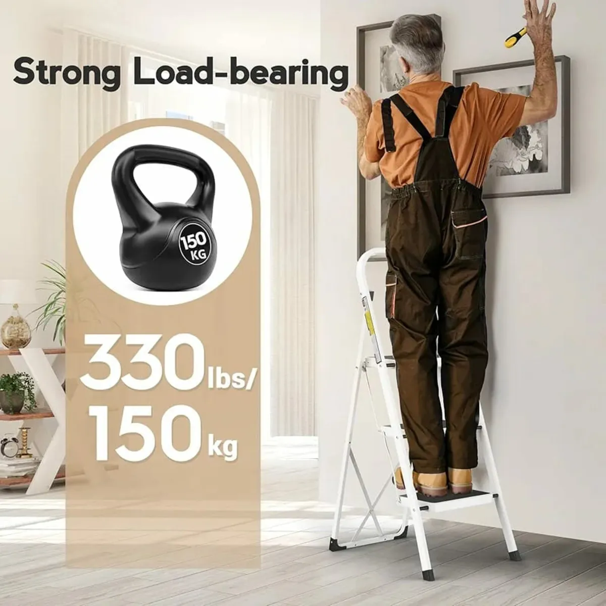 Step Ladder, Step Stool with Non-Slip Pedal, Porta - Image 4