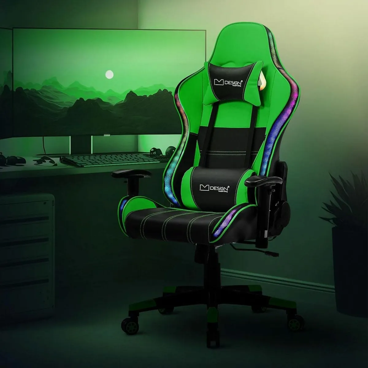 Gaming Chair with RGB Lighting and Bluetooth - Image 1