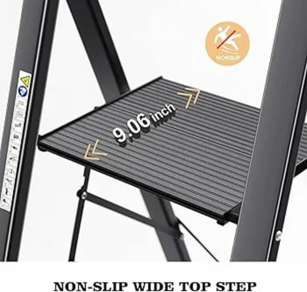 Step Ladder, 5 Steps, Folding Step Ladder with Han - Image 3