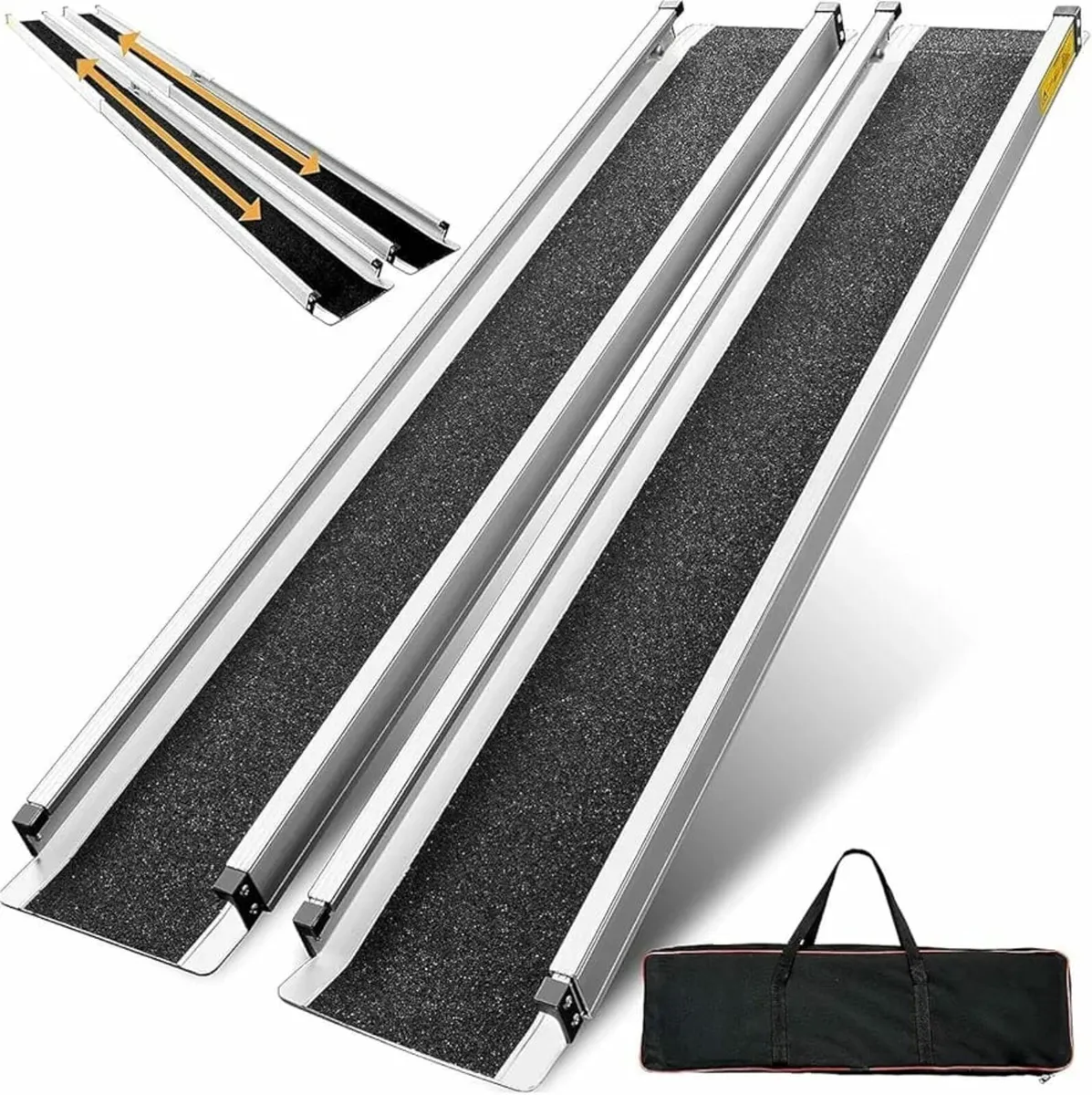 2PCS Telescopic Wheelchair Ramps 5FT, gardhom Port - Image 1