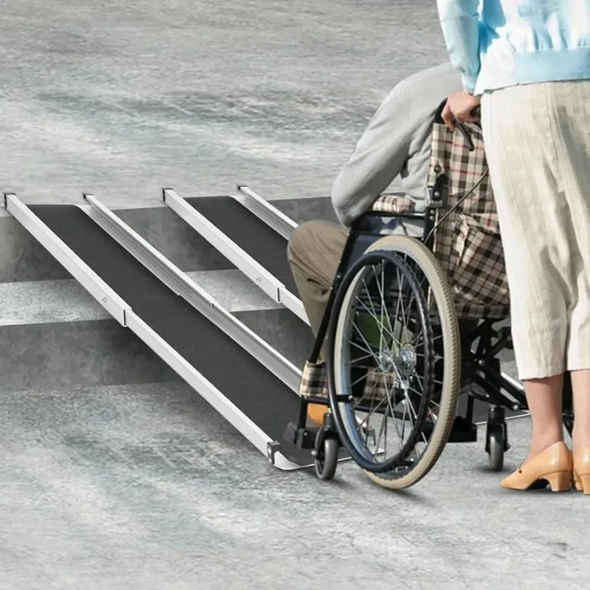 2PCS Telescopic Wheelchair Ramps 5FT, gardhom Port - Image 3