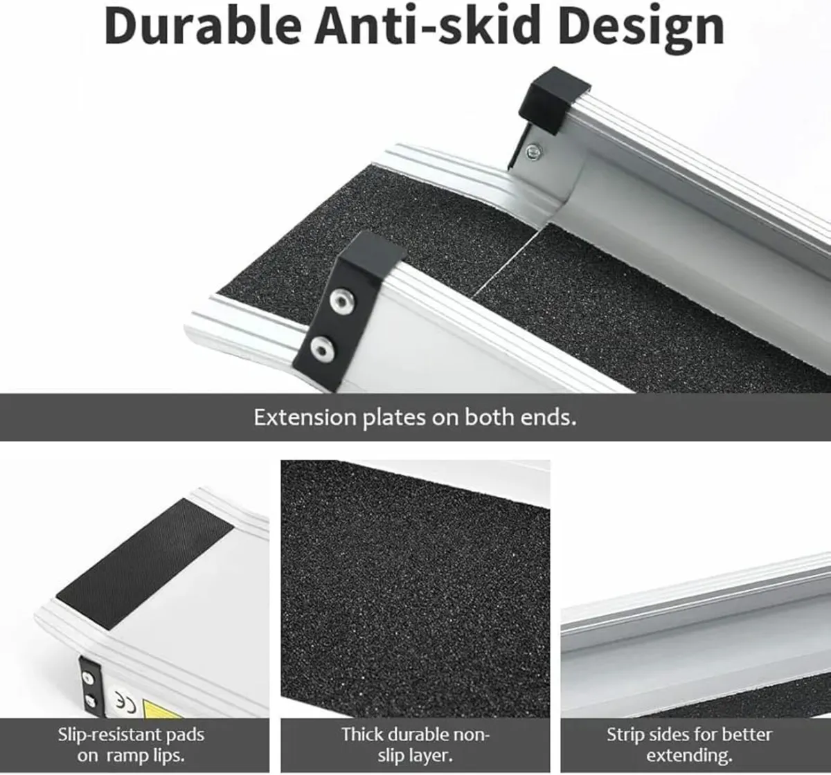 2PCS Telescopic Wheelchair Ramps 7FT, gardhom Port - Image 3