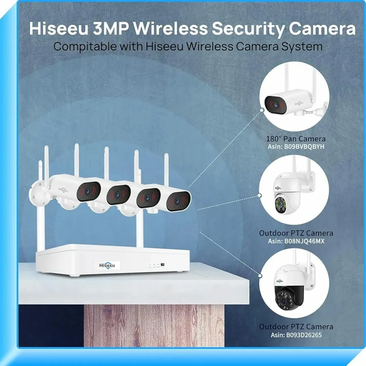 3MP Wireless Security Camera System, 8CH NVR CCTV - Image 3