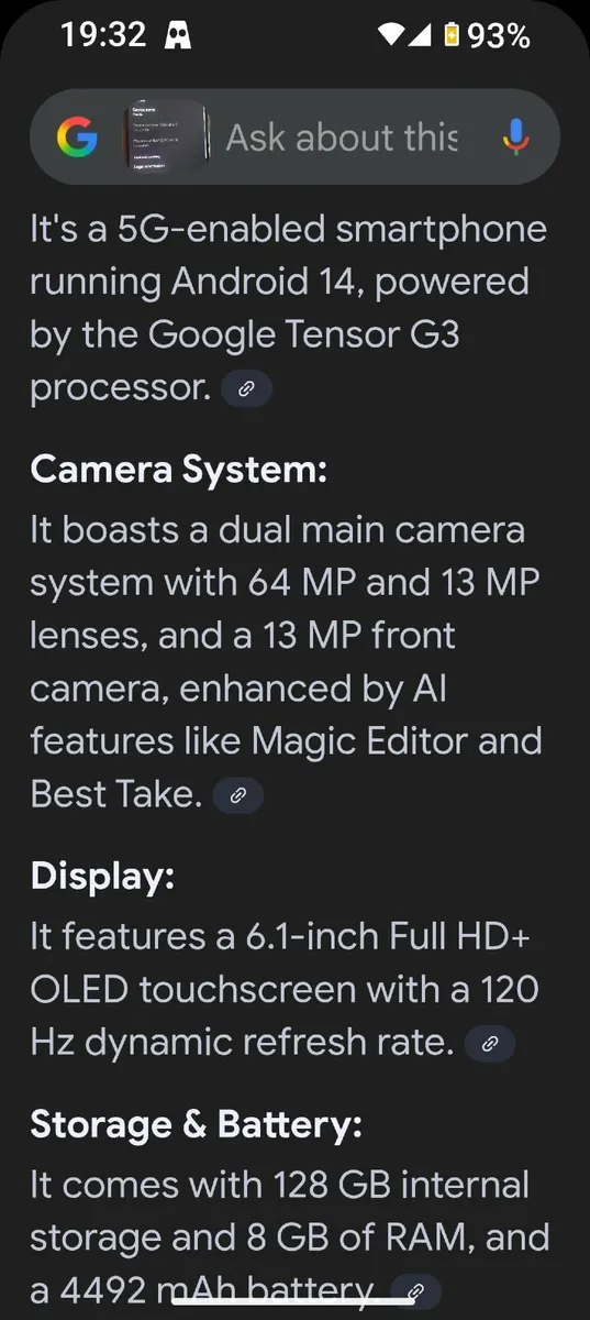 Google pixel8a 5G 128GB Ram 8+8GB - Image 4