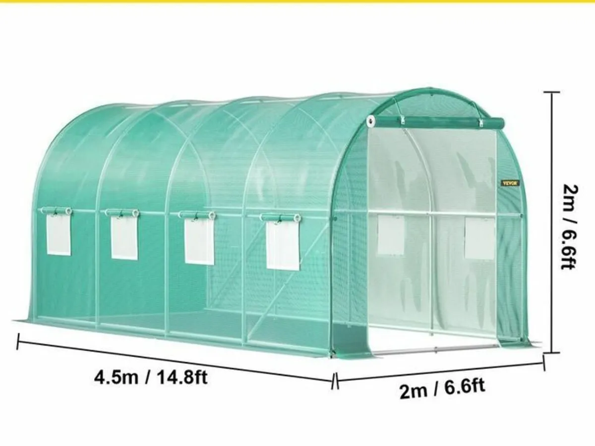 Walk-in Tunnel Greenhouse, 15 x 7 x 7 ft Portable - Image 3