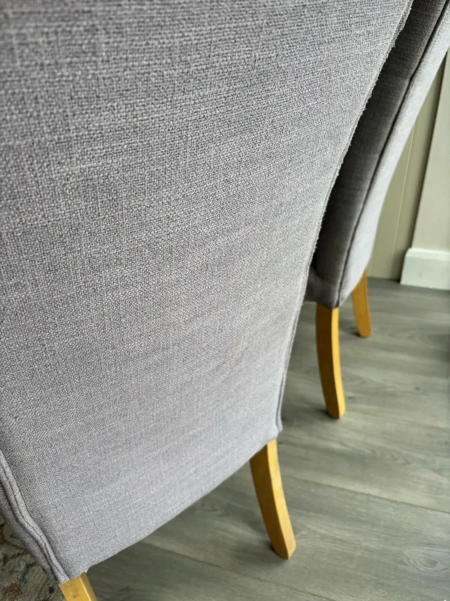 Set of 2 Grey Dining Chairs - Image 2