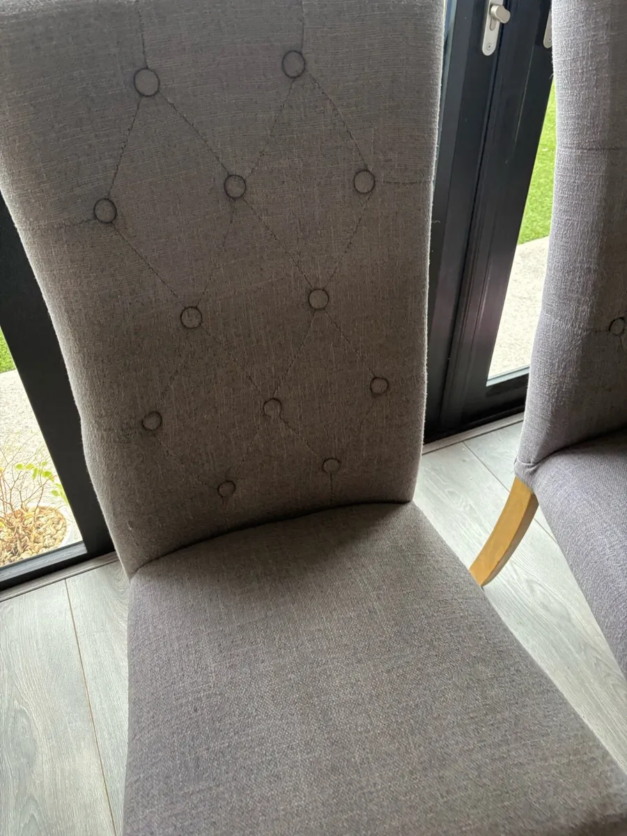 Set of 2 Grey Dining Chairs - Image 3
