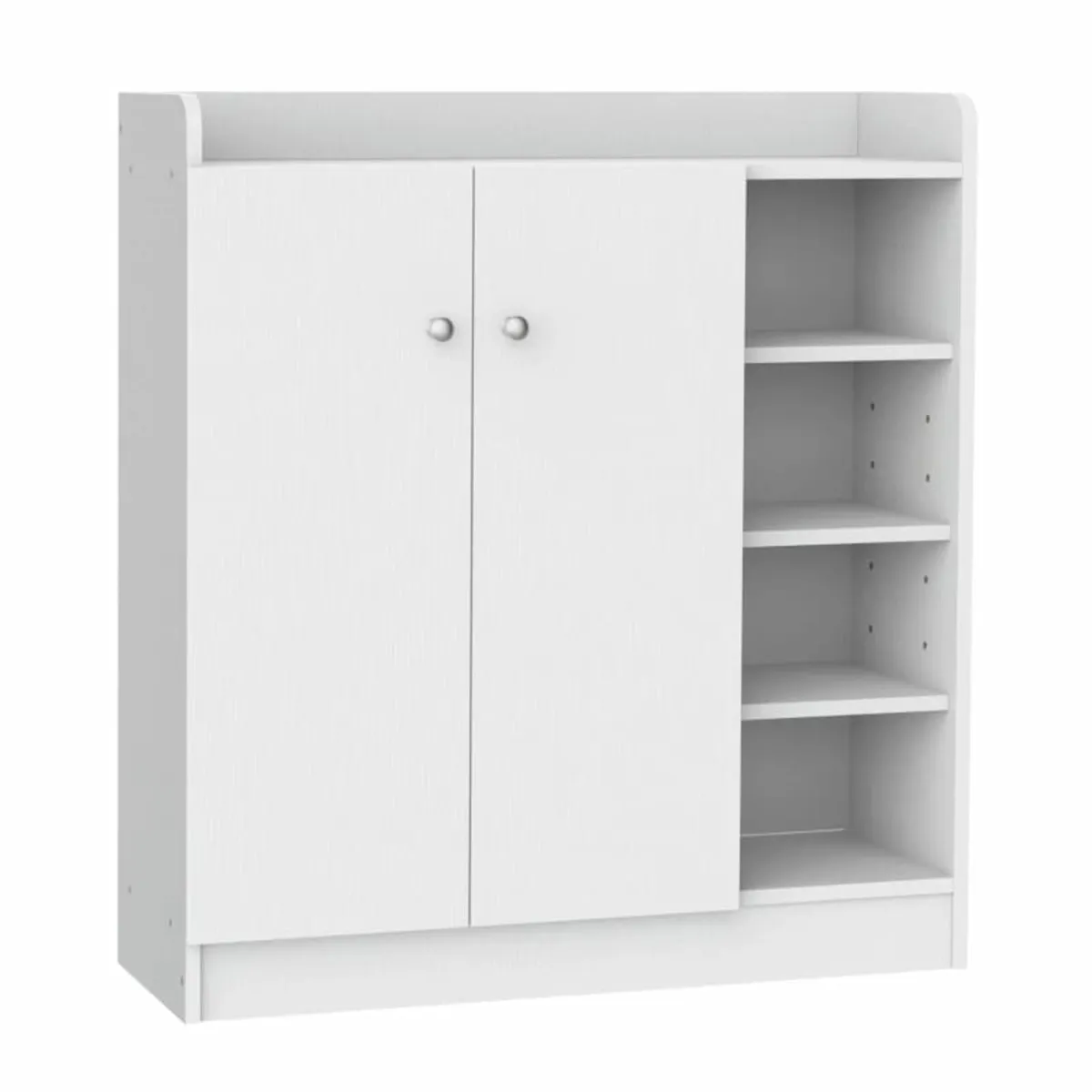 Shoe Storage Cabinet Two Doors w/ Adjustable 4 She - Image 1