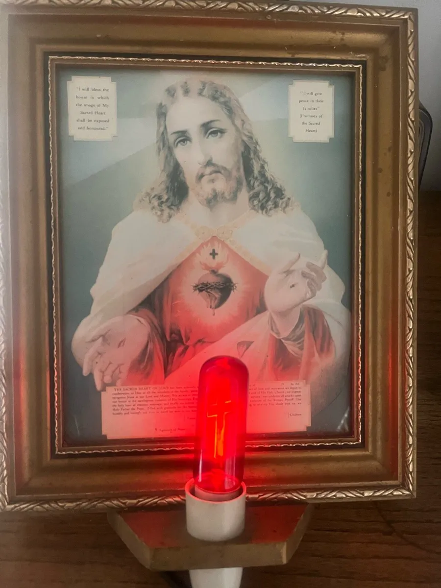 Vintage Sacred Heart Picture - Image 1