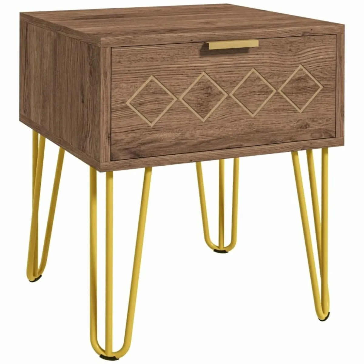 Bedside Table with Drawer, Wooden Nightstand, Mode - Image 1