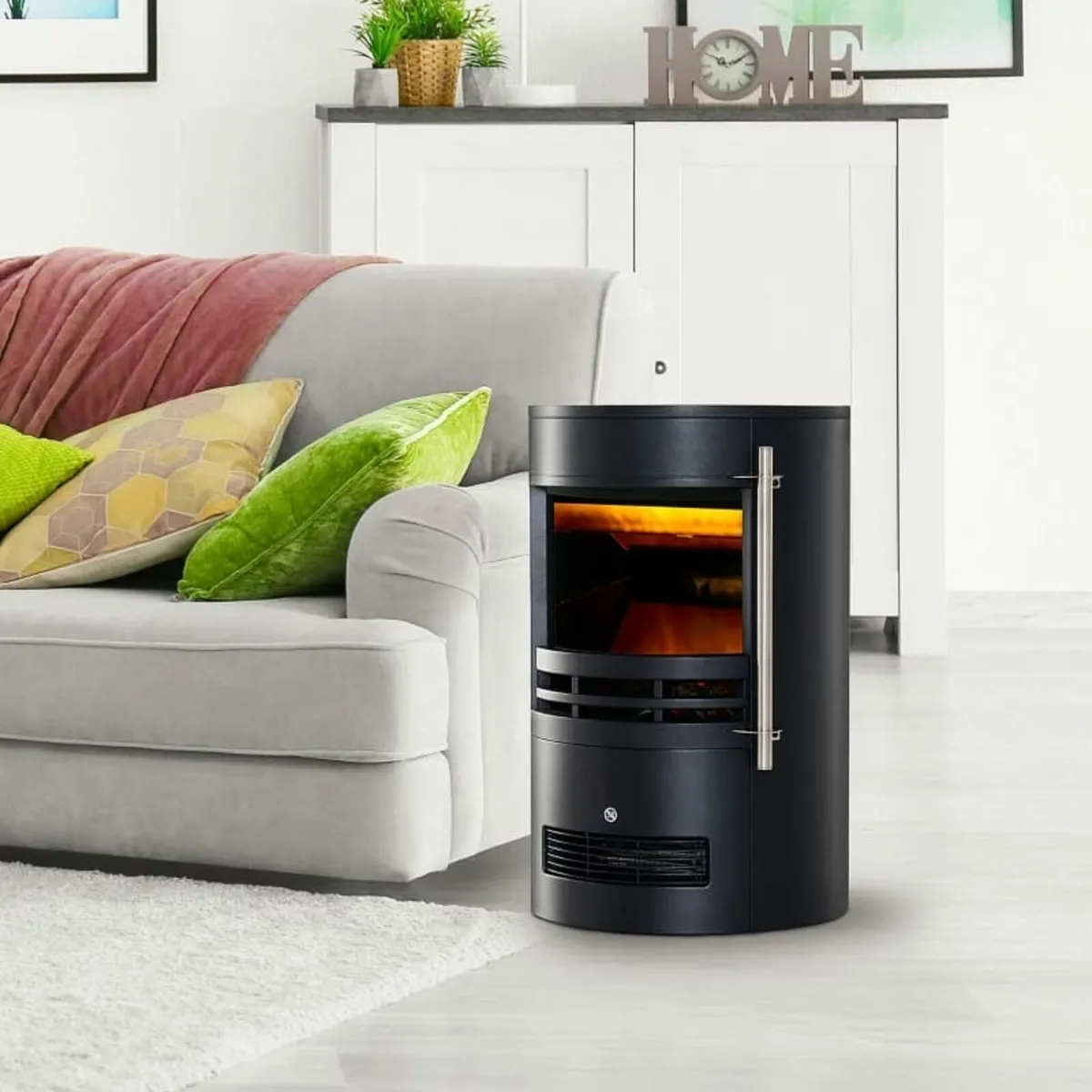 900W/1800W Freestanding Electric Fireplace, Indoor - Image 3