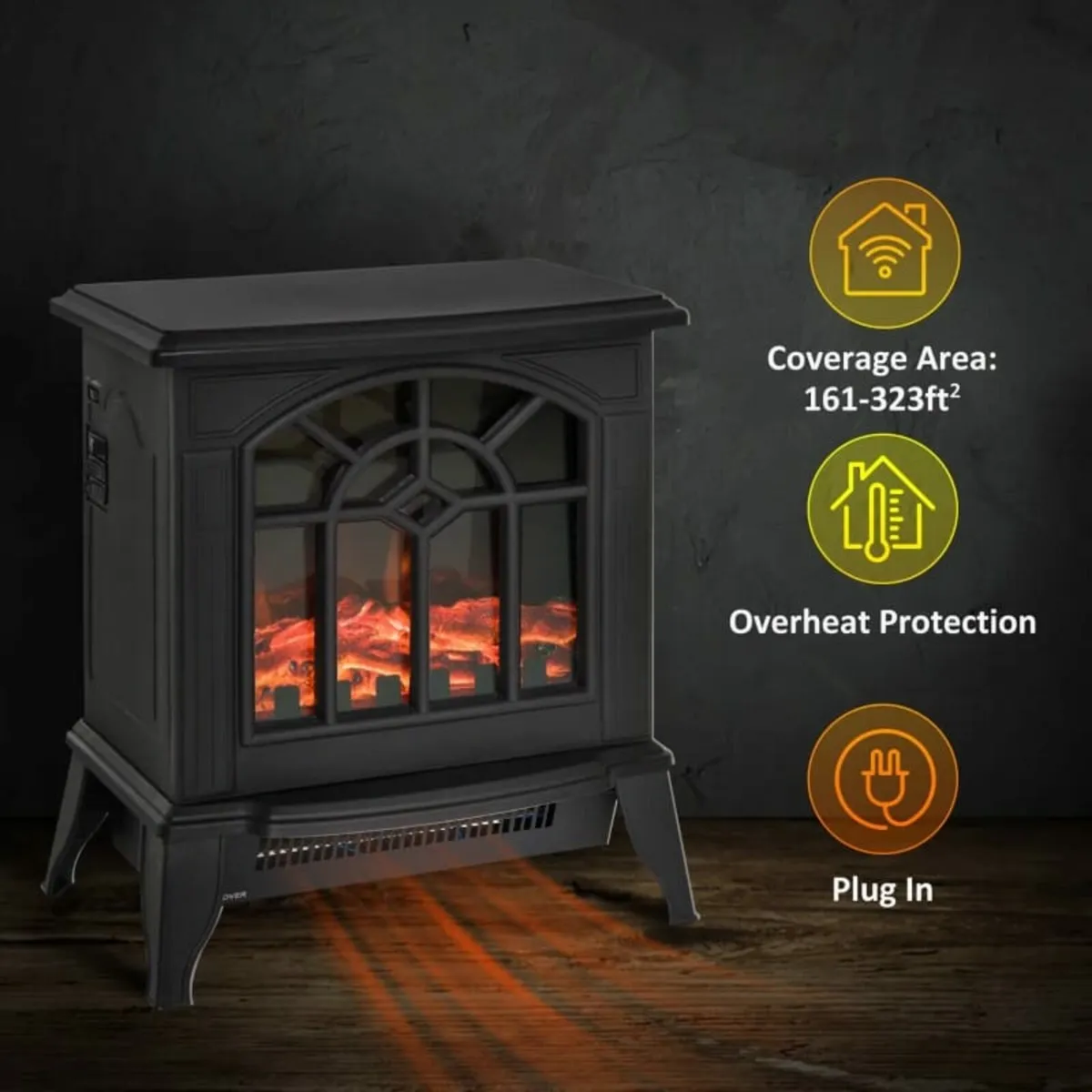 1000W/2000W Freestanding Electrical Fireplace Indo - Image 4