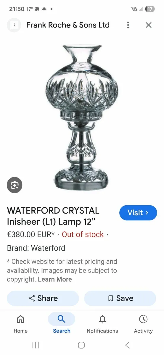 Waterford crystal lamp - Image 4