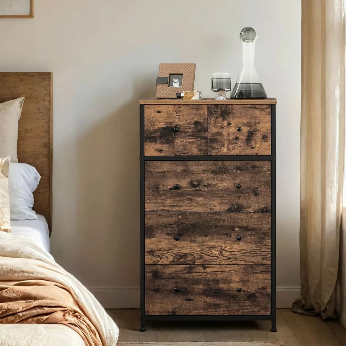 Chest of drawers with fabric drawers - Image 2