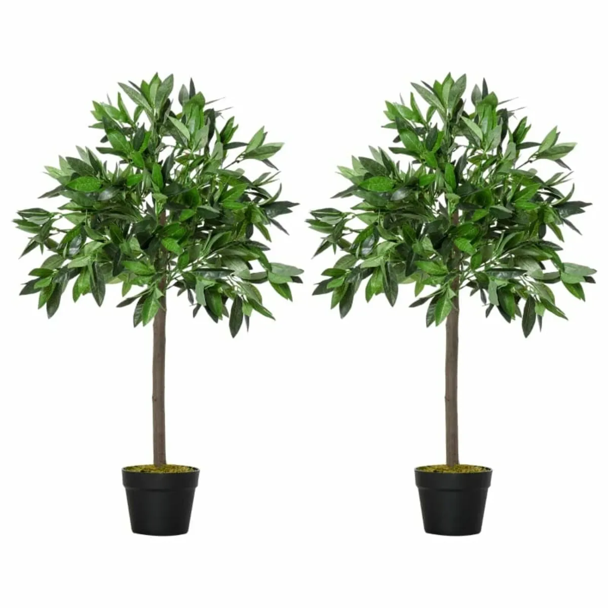 Set Of 2 90cm/3FT Artificial Bay Laurel Topiary Tr - Image 1