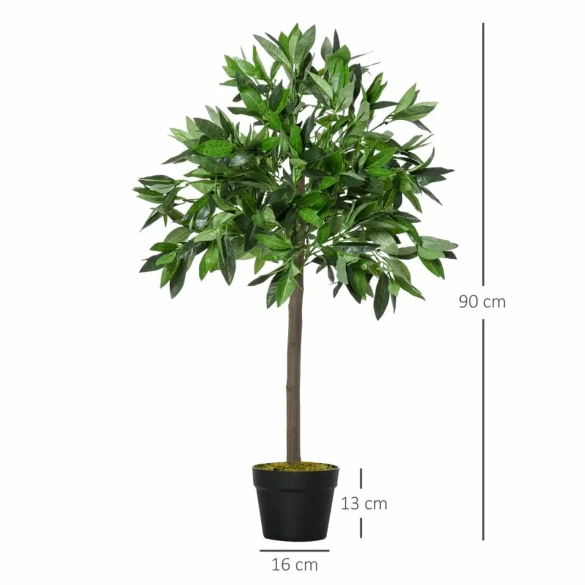 Set Of 2 90cm/3FT Artificial Bay Laurel Topiary Tr - Image 2