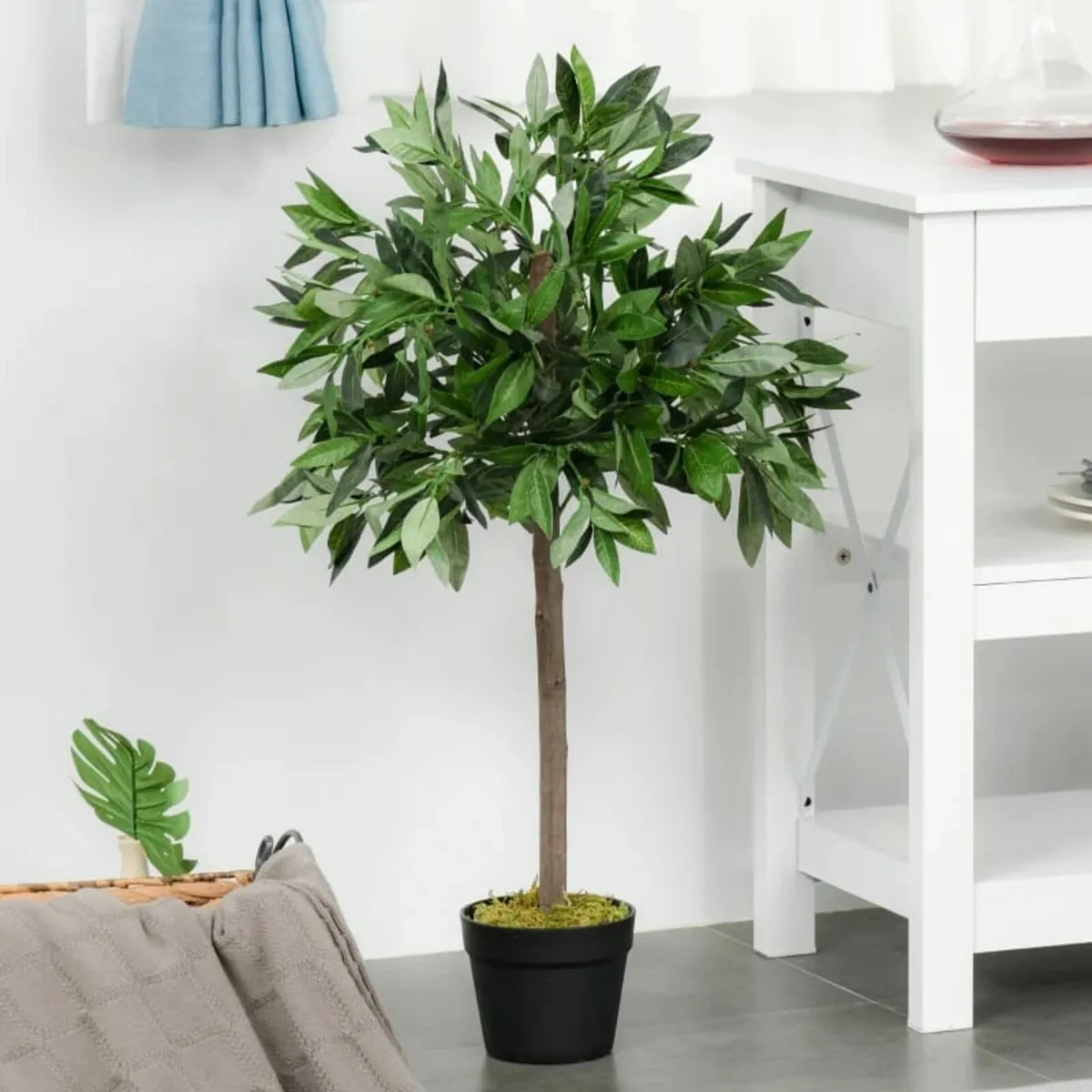 Set Of 2 90cm/3FT Artificial Bay Laurel Topiary Tr - Image 3