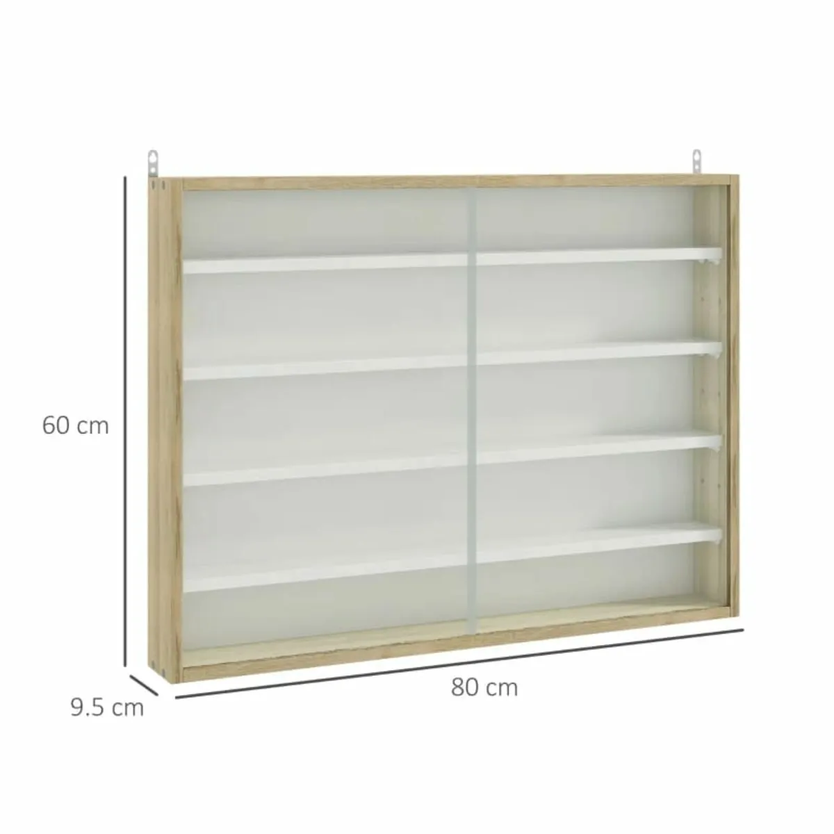 5-Tier Wall Display Shelf Unit Cabinet w/ 4 Adjust - Image 3