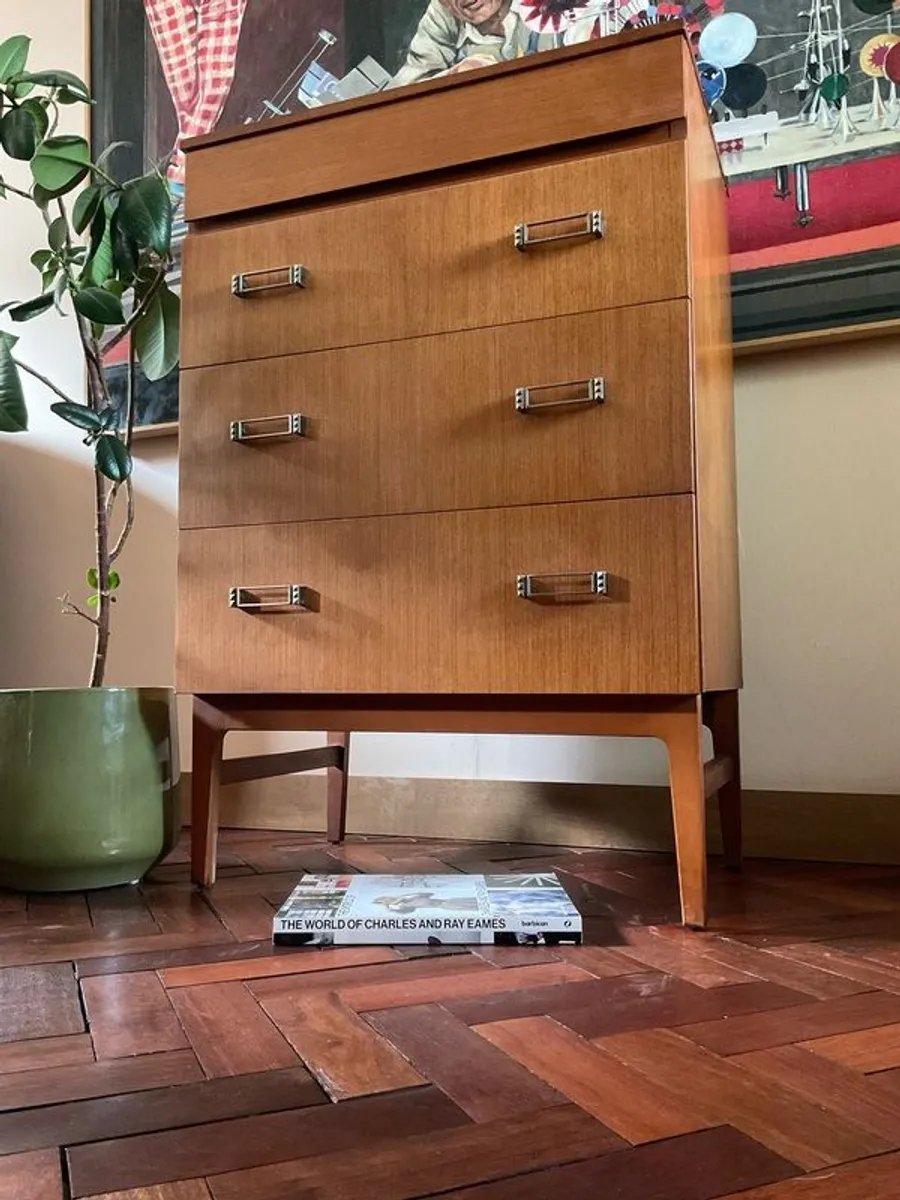Mid century drawers press teak retro - Image 1