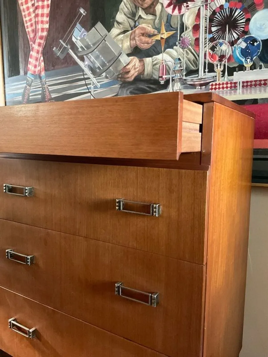 Mid century drawers press teak retro - Image 3