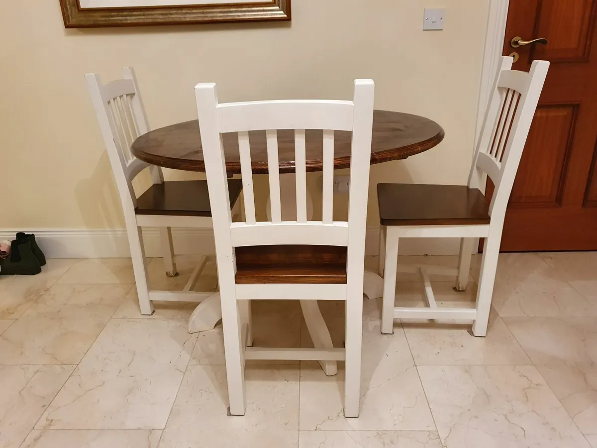 Solid Wood Table & 3 Chairs - Image 2