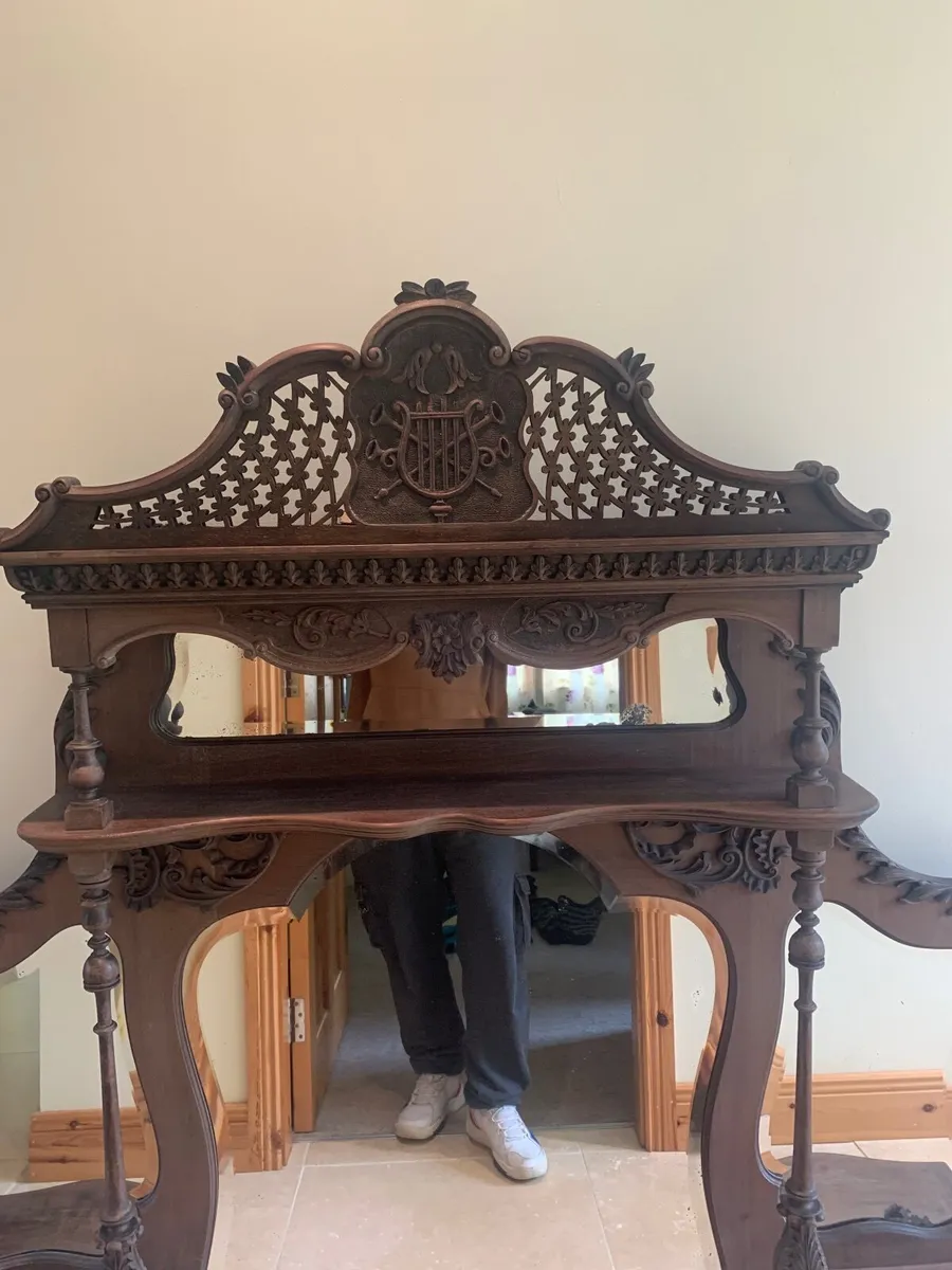 Ornate over mantle mirror Victorian beautiful - Image 4