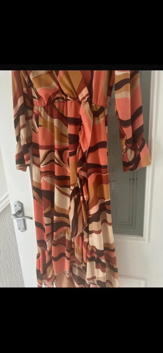 Ladies Flamante Rose long sleeve Midi occasion dre - Image 3