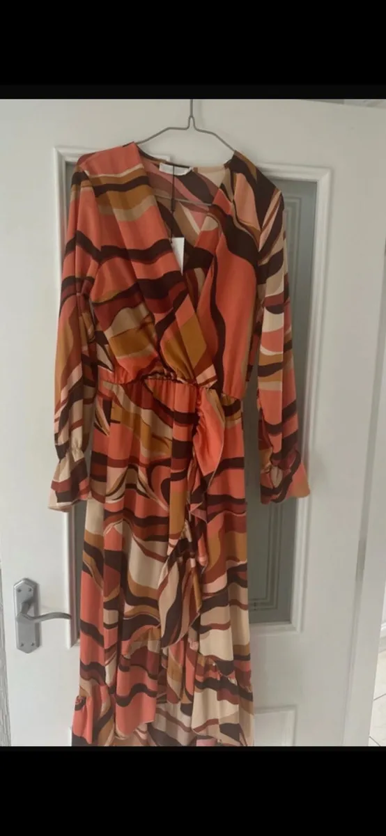 Ladies Flamante Rose long sleeve Midi occasion dre - Image 4