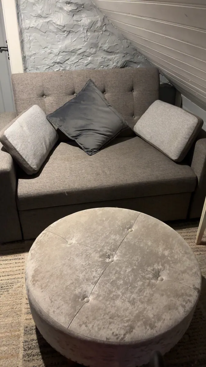 Sofa bed & foot stool - Image 1