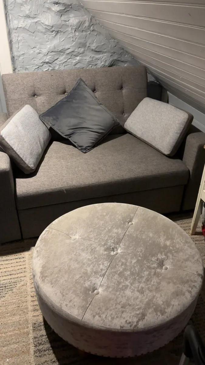 Sofa bed & foot stool - Image 2