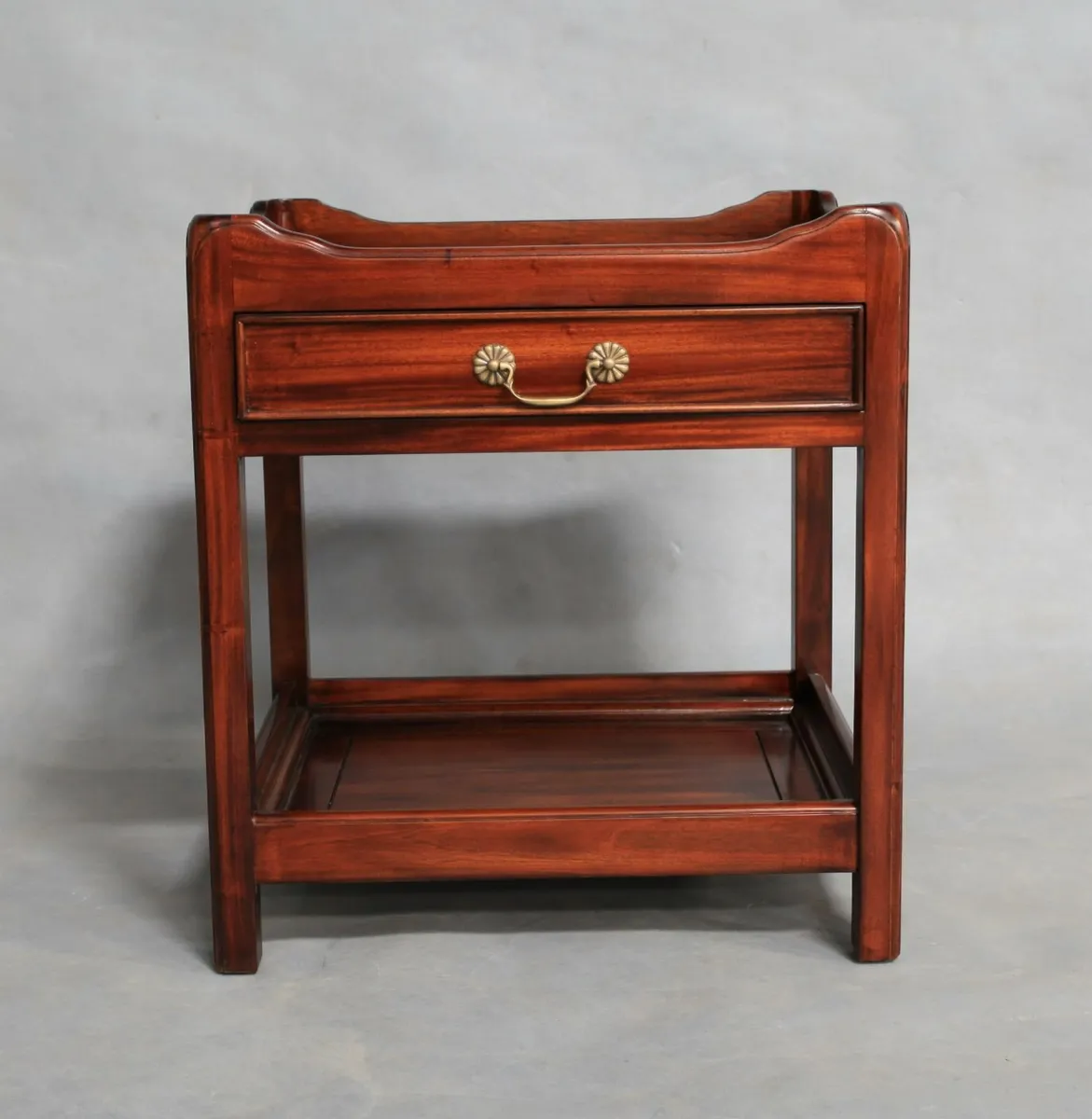 Solid Mahogany Side Table with Drawer