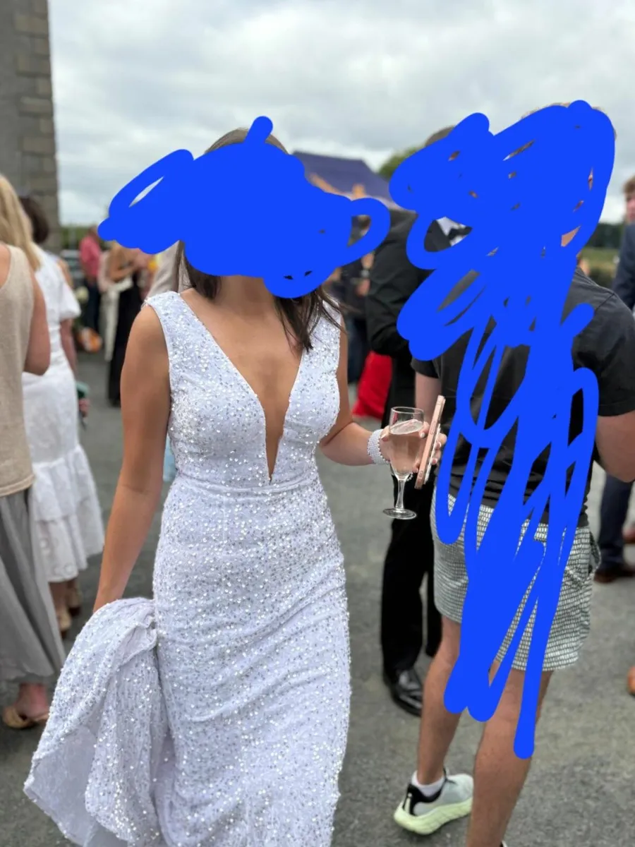White sequenced Ball gown - Image 1