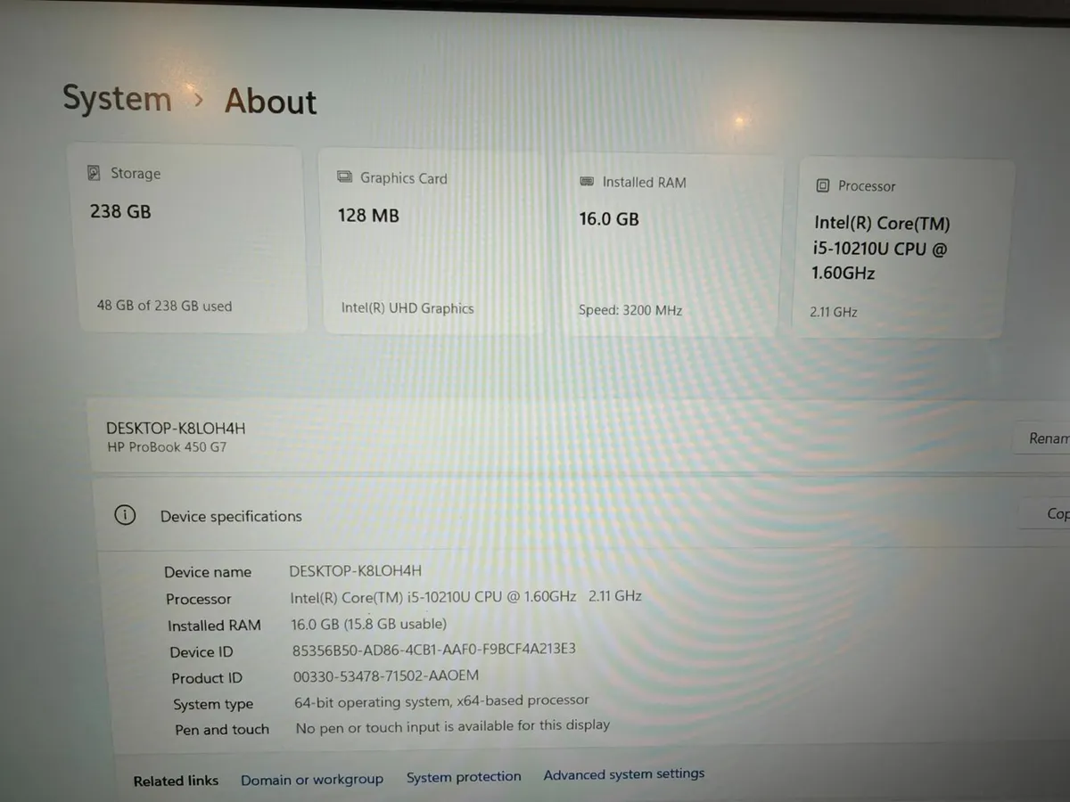 HP Probook 450 G7 | i5(10th gen) | 16GB | 256GB | - Image 2