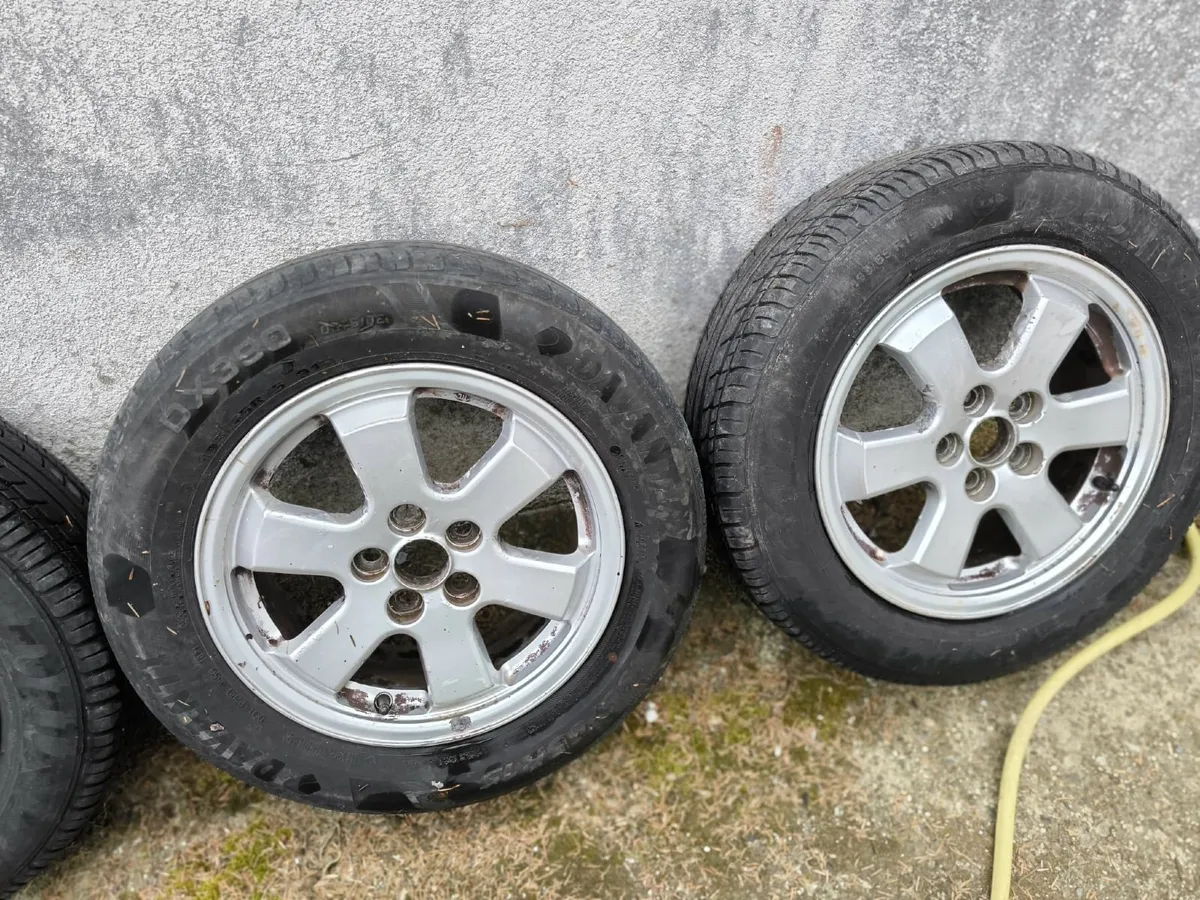 Set of 4 Alloys, 100X5 Good tyres & straight rims - Image 3
