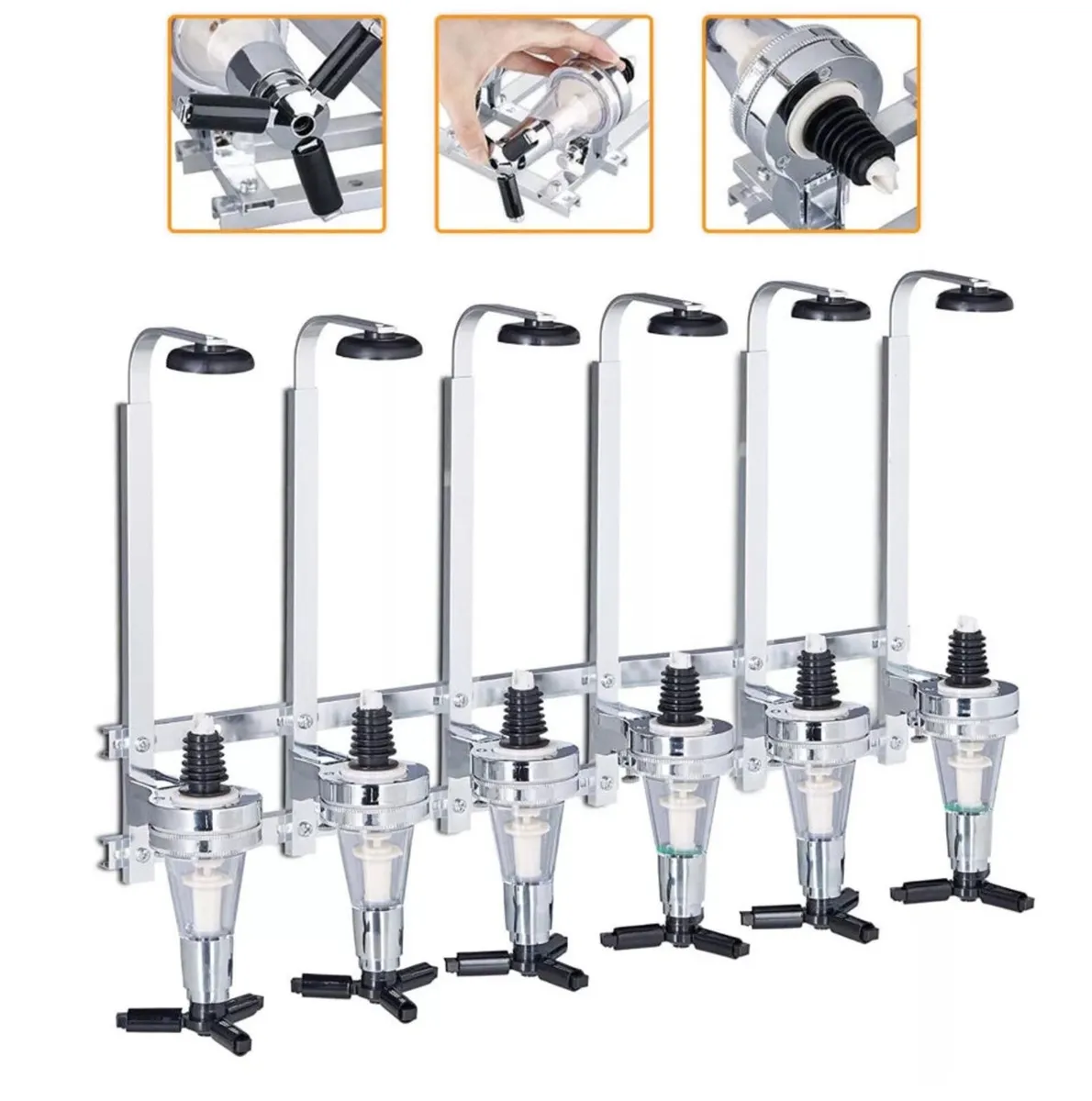 6 Bottle Wall Mounted Optic Dispenser Home Bar NEW - Image 2