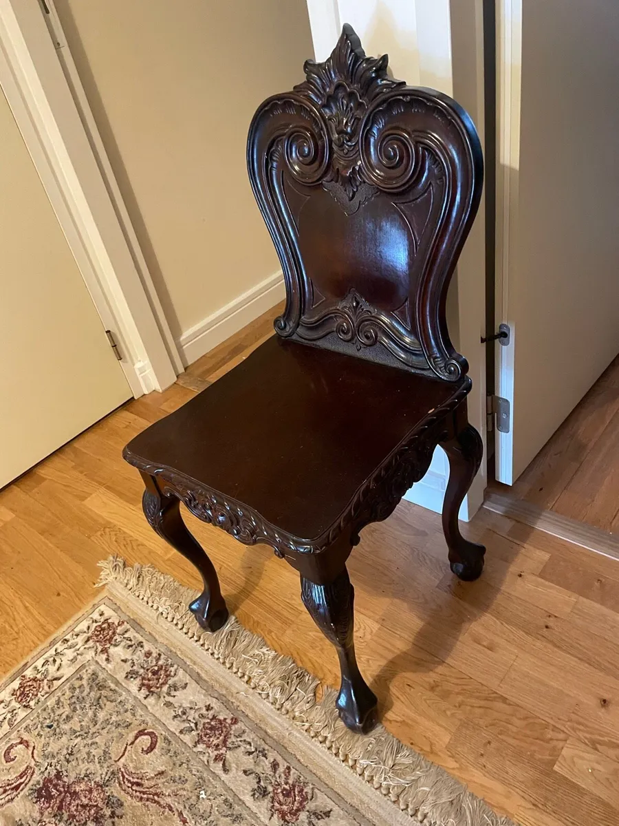 Mahogany Hall Table and matching Chair - Image 4