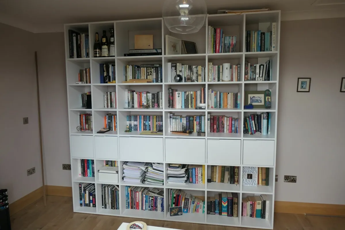 Large White Shelving Unit