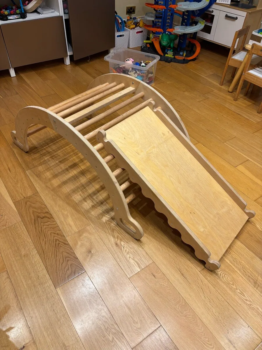 Montessori wooden arch and slide