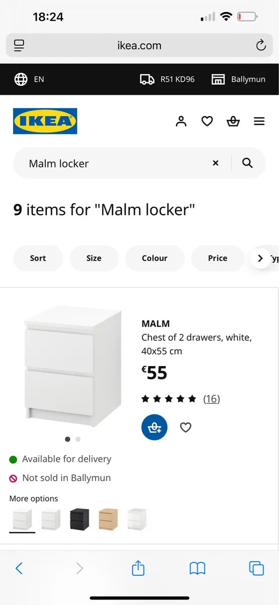 Malm bedside locker - Image 2