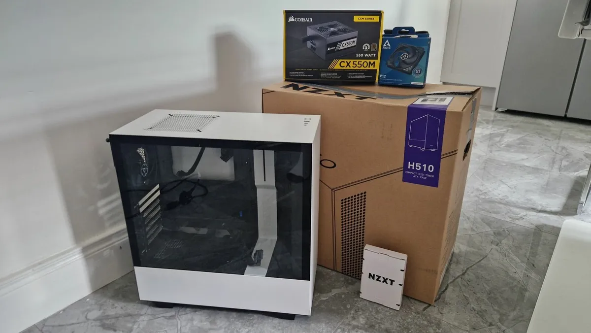 NZXT H510 Gaming PC Case w/ Corsair CX550M PSU - Image 1