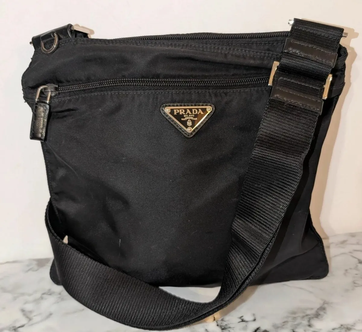 PRADA Tessuto Crossbody Shoulder Bag Black Nylon - Image 1