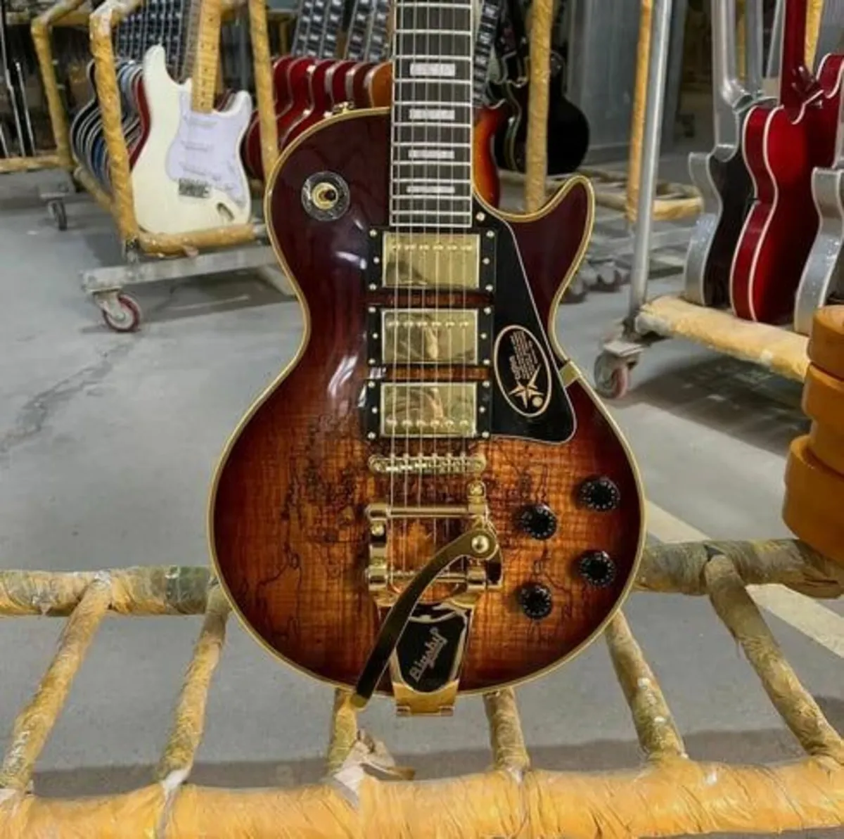Electric Guitar, Mahogany Body, Decayed Maple Top, - Image 1