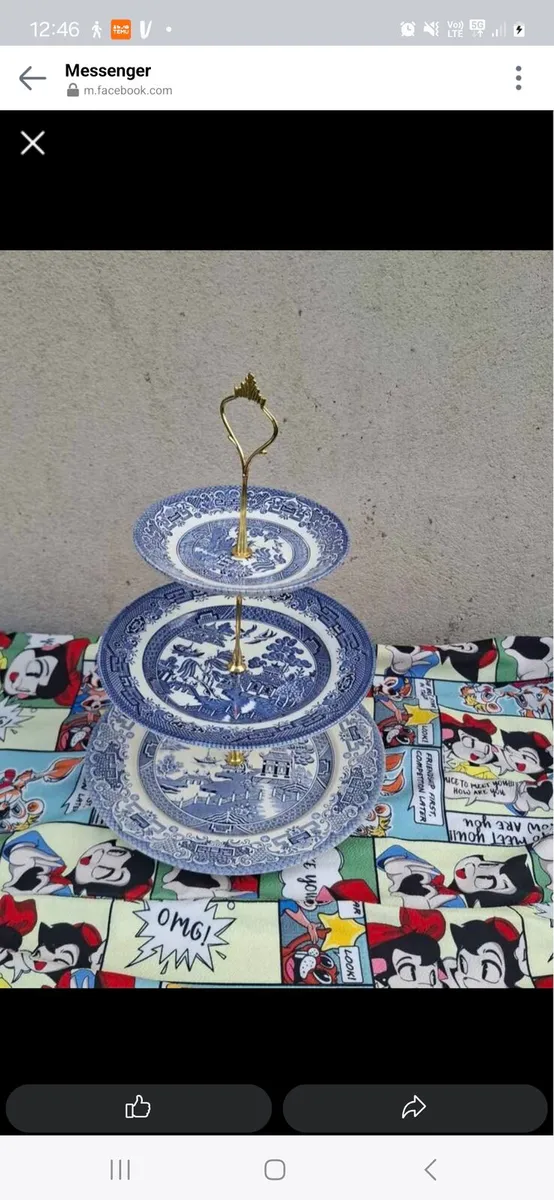 3 tiers willow style cake stand postage possible