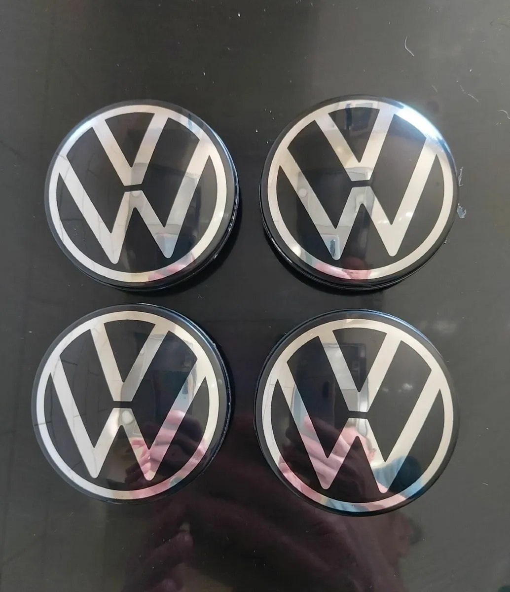 4 x VW 65mm Centre Caps (New Logo) FREE POST - Image 1